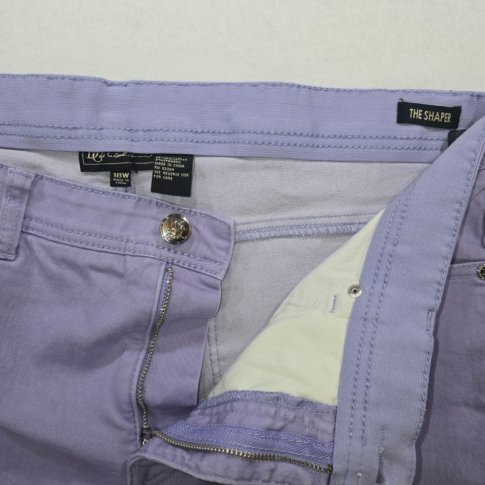DG2 Diane Gilman The Shaper Lavender Purple High Rise Straight Leg Jeans 18W - Picture 3 of 11